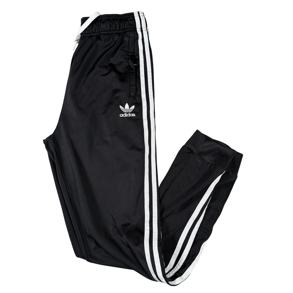 Vintage Retro Adidas Trefoil Track Soccer Pants Black White Youth XL‎
